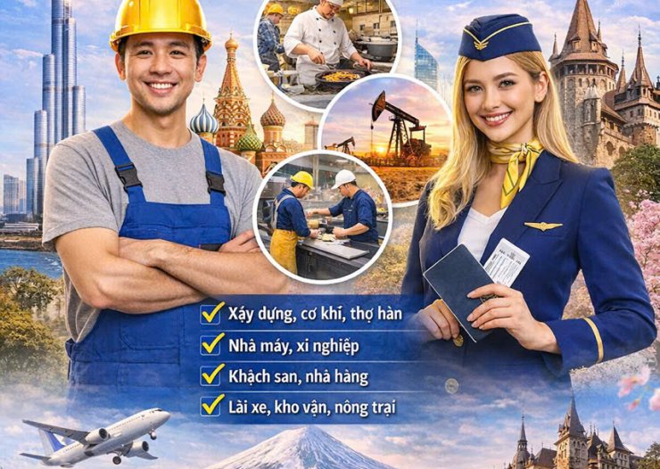 XUẤT KHẨU LAO ĐỘNG QUỐC TẾ NHẬT BẢN – TRUNG ĐÔNG VÀ CHÂU ÂU
