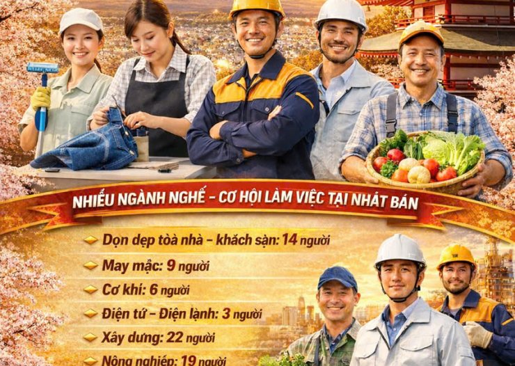 VIỆC LÀM NHẬT BẢN –THÁNG 4 – 86 CHỈ TIÊU